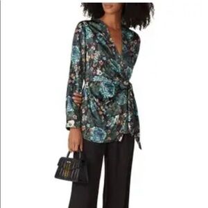 Badgley Mischka Floral Wrap Top